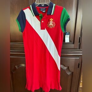 Girls Ralph Lauren dress size L(12-14). Short slee with pleated bottom